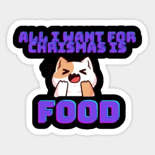 Christmas Cat want food ,cat art Sticker